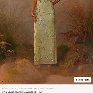 Peppermayo Lime Beaded Maxi Dress